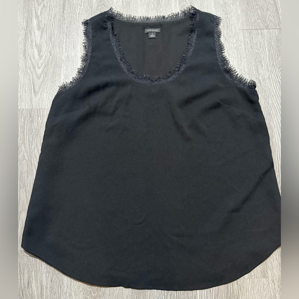 Ann Taylor Sleeveless Blouse Black